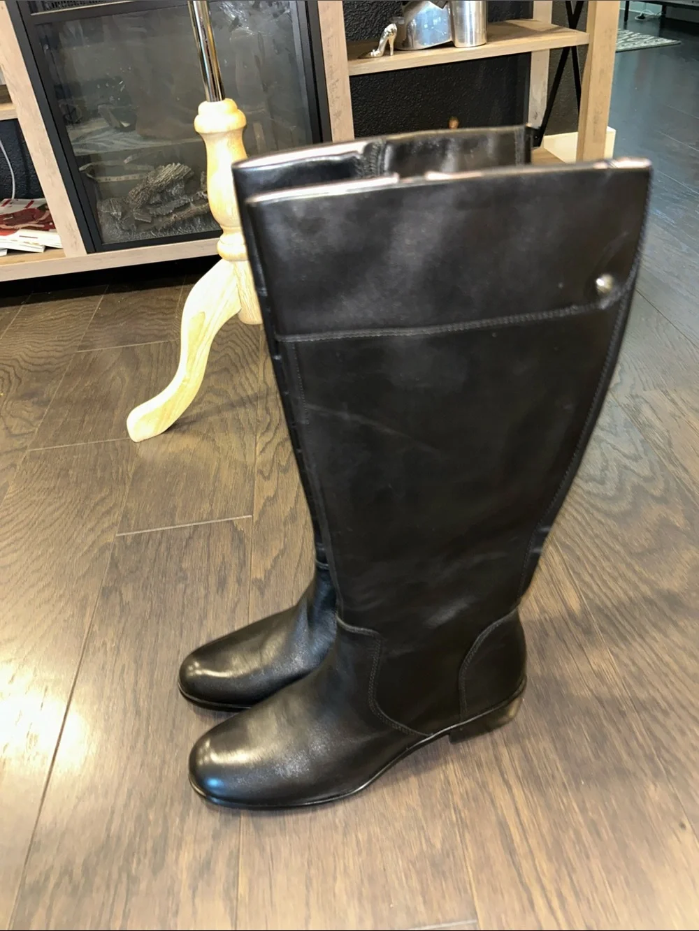 Corso Como Black Leather Ankle Boot with Branded Sole Detail